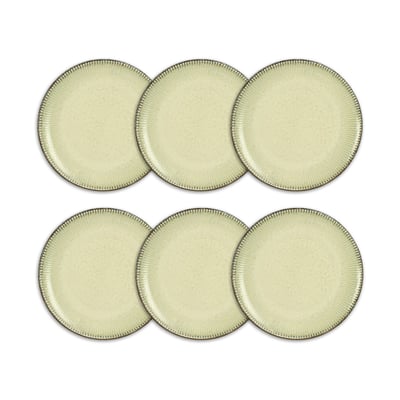 Lot de 6 assiettes à dessert 21cm en porcelaine, LUNEA OGO LIVING
