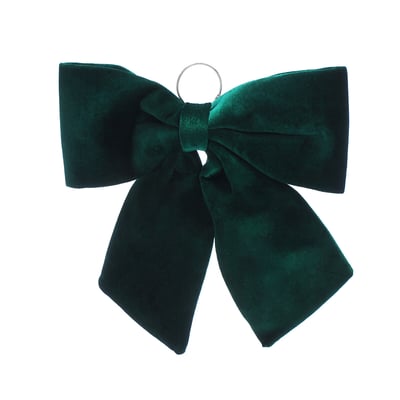 44cm Heritage Noel Green Velvet Decorative Bow SO'HOME
