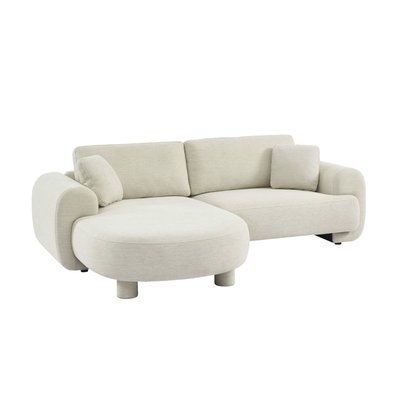 Canapé d'angle gauche 3 places tissu, pieds ronds ZENIO SWEEEK