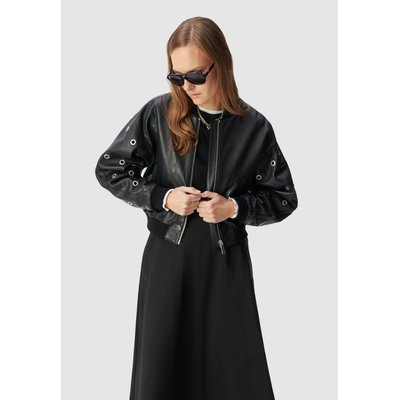 Bomber court cuir décor maxi oeillets IKKS