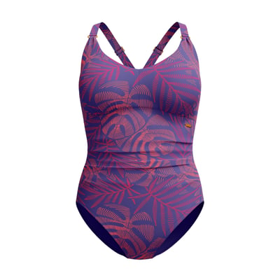 Maillot de bain 1 pièce à col V et bretelles ajustables motif/style imprimé intégral SPEEDO