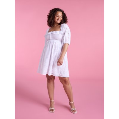 Robe courte cache-maillot en broderie anglaise FIORELLA RUBINO