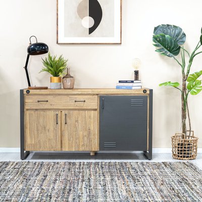 Buffet industriel bois-métal 3 portes 1 tiroir 150 cm BROOKLYN PIER IMPORT