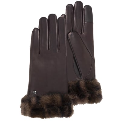Gants tactiles en cuir d'agneau pleine fleur - doublés chaud ISOTONER