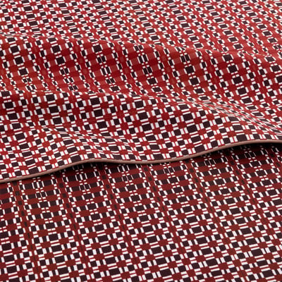 Drap plat en satin de coton rouge, VASSILY BOSS HOME