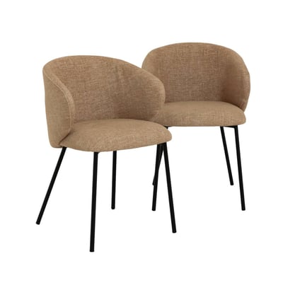 Lot de 2 chaises en tissu et métal CLÉA MADE IN MEUBLES 