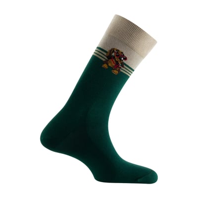 Mi-chaussettes en coton teckel placé fabrication française KINDY