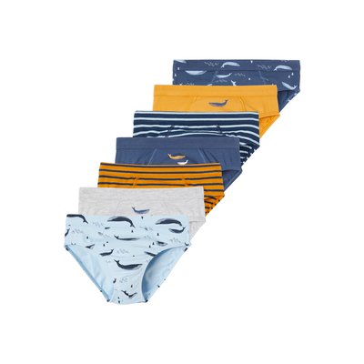 Lot de 7 slips stretch baleines en coton bio VERTBAUDET