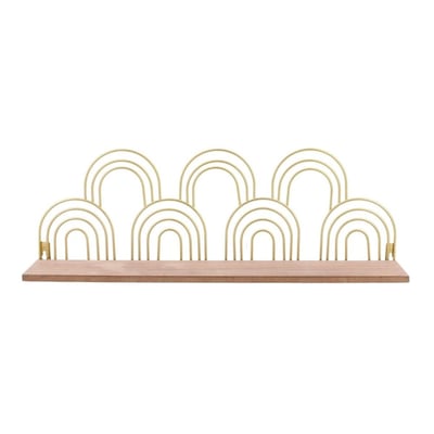 Etagère murale forme arches dorés 50cm ORNAMI