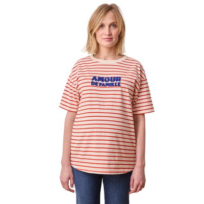 T-shirt rayé grossesse à message coton biologique VERTBAUDET