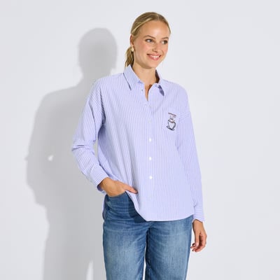 Chemise rayée brodée animal GRAIN DE MALICE