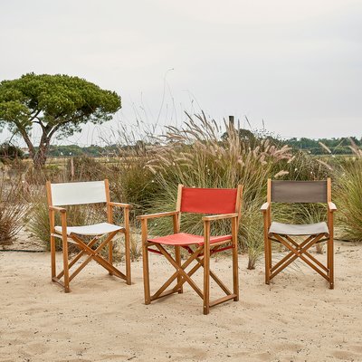 Acacia and Canvas Folding Table Armchair Alfred AM.PM