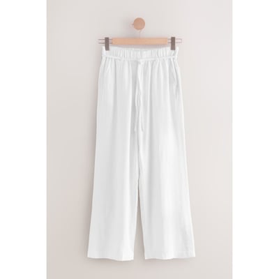 Pantalon en lin ample noué à la taille NEXT