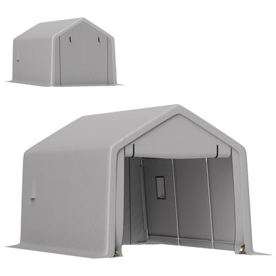 Carport tente garage 5,2 x 3 m - porte zippée - acier galvanisé PE OUTSUNNY