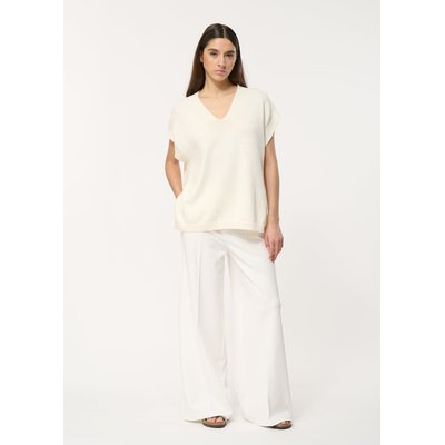 Pull écru oversize sans manches en coton biologique HUMILITY