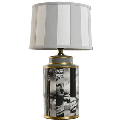 Lampe à poser porcelaine blanc, gris, doré 29x29x51cm WADIGA