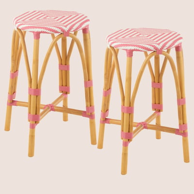 Tabourets de bar parisiens assise tressée (lot de 2) - MONTMARTRE HELLIN, DEPUIS 1862