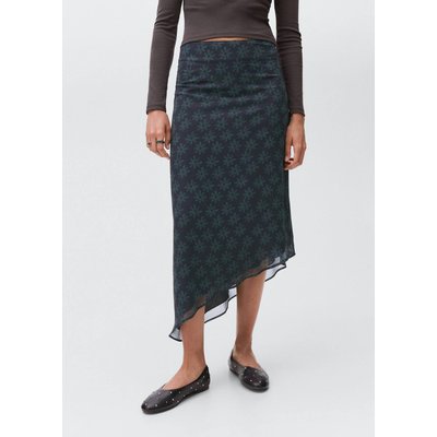 Jupe à fleurs asymétrique MANGO TEEN