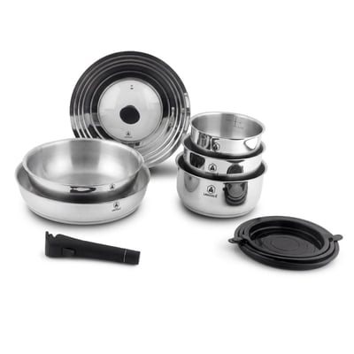 Set de 10 pièces amovible inox induction - "Réactif" LAGUIOLE CUISSON