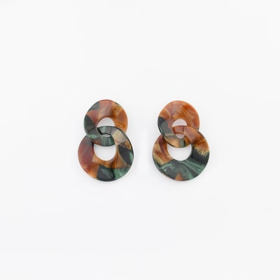 Boucles d'oreilles double cercle en résine BALABOOSTE