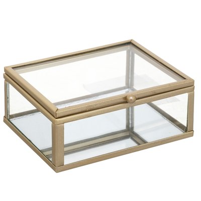 Boîte à bijoux métal doré et verre 10x9x4cm ATMOSPHERA