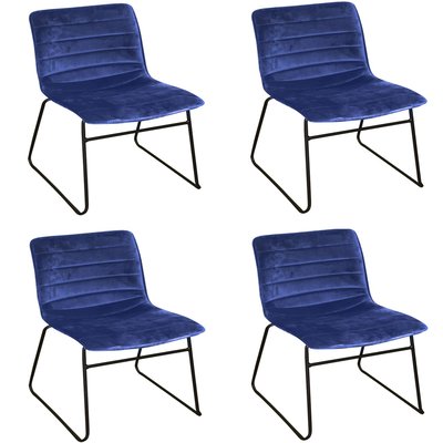 Lot de 4 Chaises de table design velours Brooklyn TOILINUX