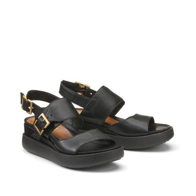 Sandalen met sleehak, in leer MJUS