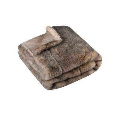 Plaid a poils doux Megeve brun EDEN