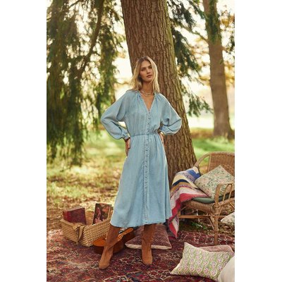 Robe midi fluide, manches longues ROSITA LA PETITE ETOILE