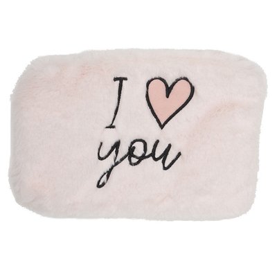Pochette peluche imitation fourrure I LOVE YOU DRAEGER PARIS