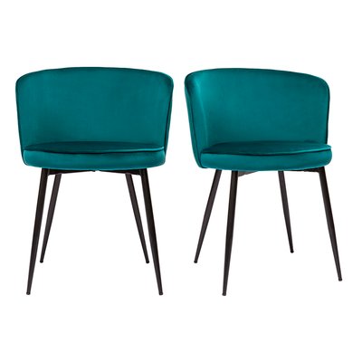 Chaises Design En Tissu Effet Velours  Et Métal  (lot De 2) Serif MILIBOO