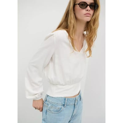 Chemisier texturé bouffant MANGO TEEN