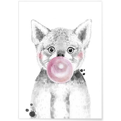 Affiche 'Bulle de Loup Rose' L'AFFICHERIE