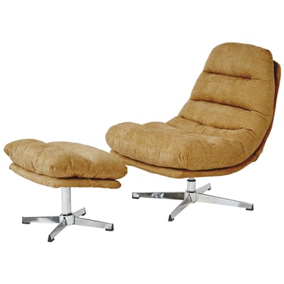 Fauteuil rotatif + repose-pieds tissu  THEMIS BAÏTA