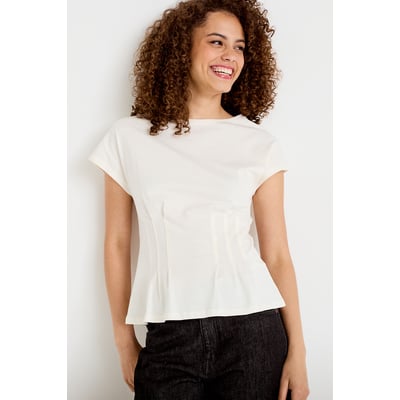 T-shirt cintré col rond manches courtes CACHE CACHE