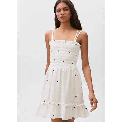 Robe en coton broderie à fleurs MANGO TEEN
