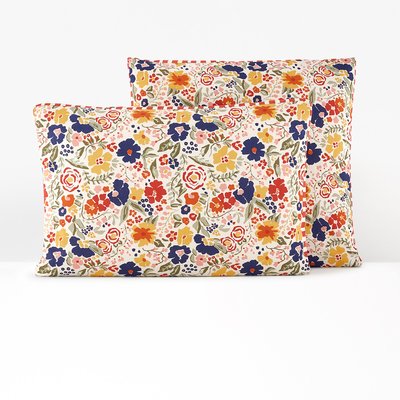 Misène Floral 100% Washed Cotton Pillowcase LA REDOUTE INTERIEURS