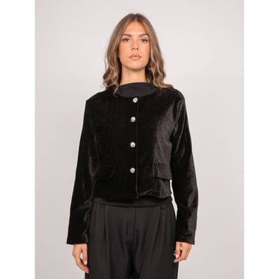 Veste Courte Effet Velours Boutons Bijoux Uxelle DONA LISA