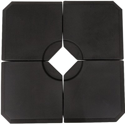 Pied de parasol lot de 4 dalles pour parasol à lester noir OUTSUNNY