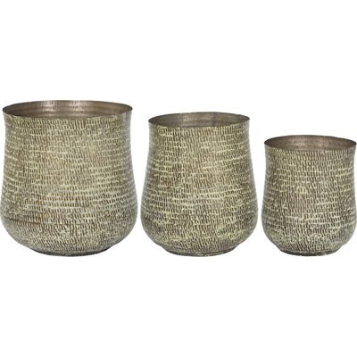 Cache-pots en aluminium, lot de 3, Mundra RECOLLECTION