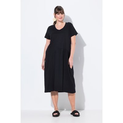 Robe midi, couture décorative, col en V ULLA POPKEN