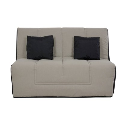 Banquette BZ WASHINGTON 160x200, matelas Simmons, coton gris RELAXIMA