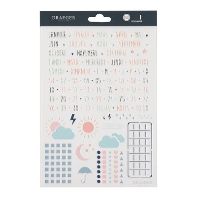 Pochoir pour Bullet journal Mois DRAEGER PARIS