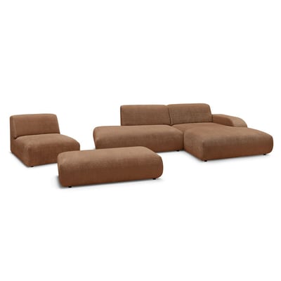Canapé modulable 5 places en tissu texturé, SIRIUS BOBOCHIC