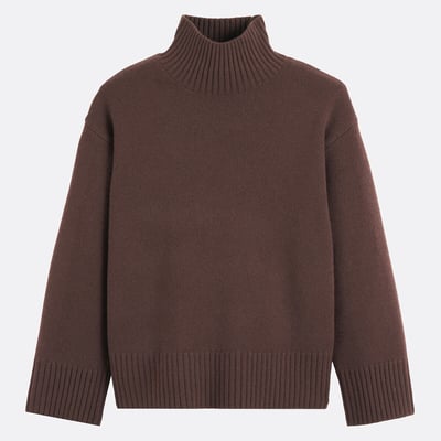 Pull col montant en laine, grosse maille LA REDOUTE COLLECTIONS
