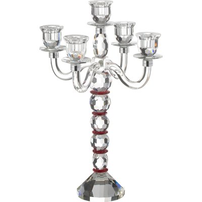Chandelier cristal  transparent raffiné pour cinq bougies RECOLLECTION