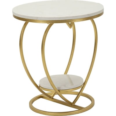 Table d'appoint fer et marbre cœur GLAM RECOLLECTION