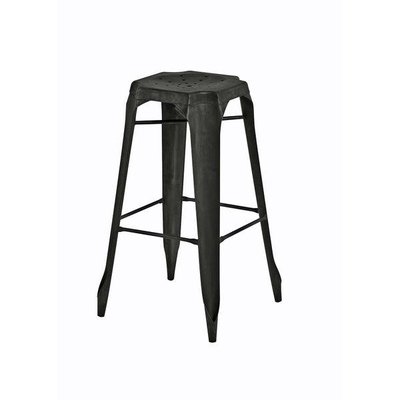 Tabouret de bar industriel en métal argenté Indus ZAGO