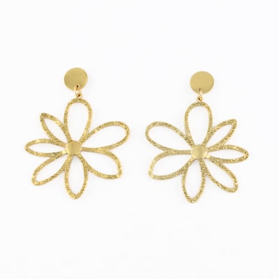 Boucles d'oreilles pendantes fleurs Acier inoxydable BALABOOSTE