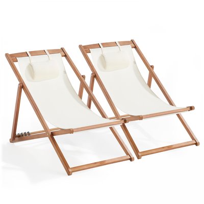 Lot de 2 chiliennes en bois eucalyptus, SOCOA OVIALA